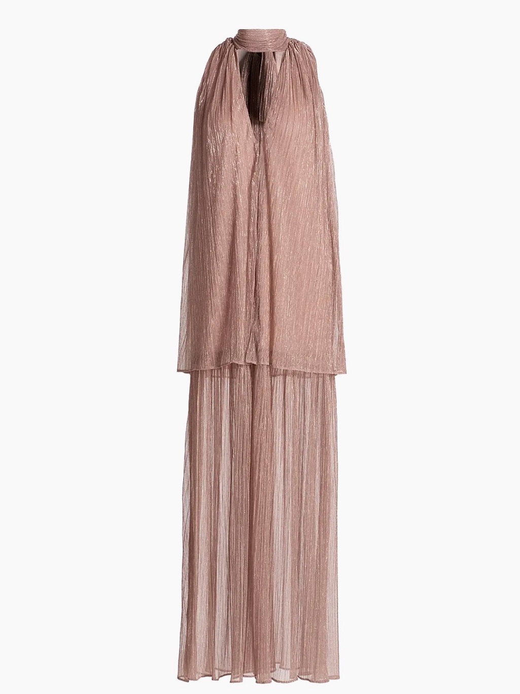 Black Halo Blush Metallic Maxi Dress